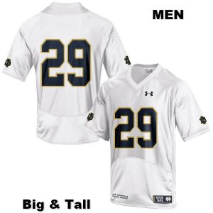 Notre Dame Fighting Irish Men's Matt Salerno #29 White Under Armour No Name Authentic Stitched Big & Tall College NCAA Football Jersey ZFB3599ZL